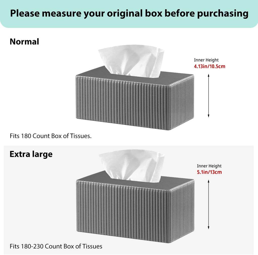 Large Tissue Box Cover Rectangular with Bottom Belt, Fits 180-Count Kleenex