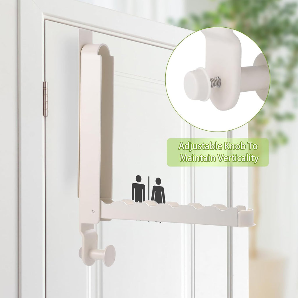 Over The Door Drying Rack, 2 Pack White Foldable Clothes Hanger Doors Hooks