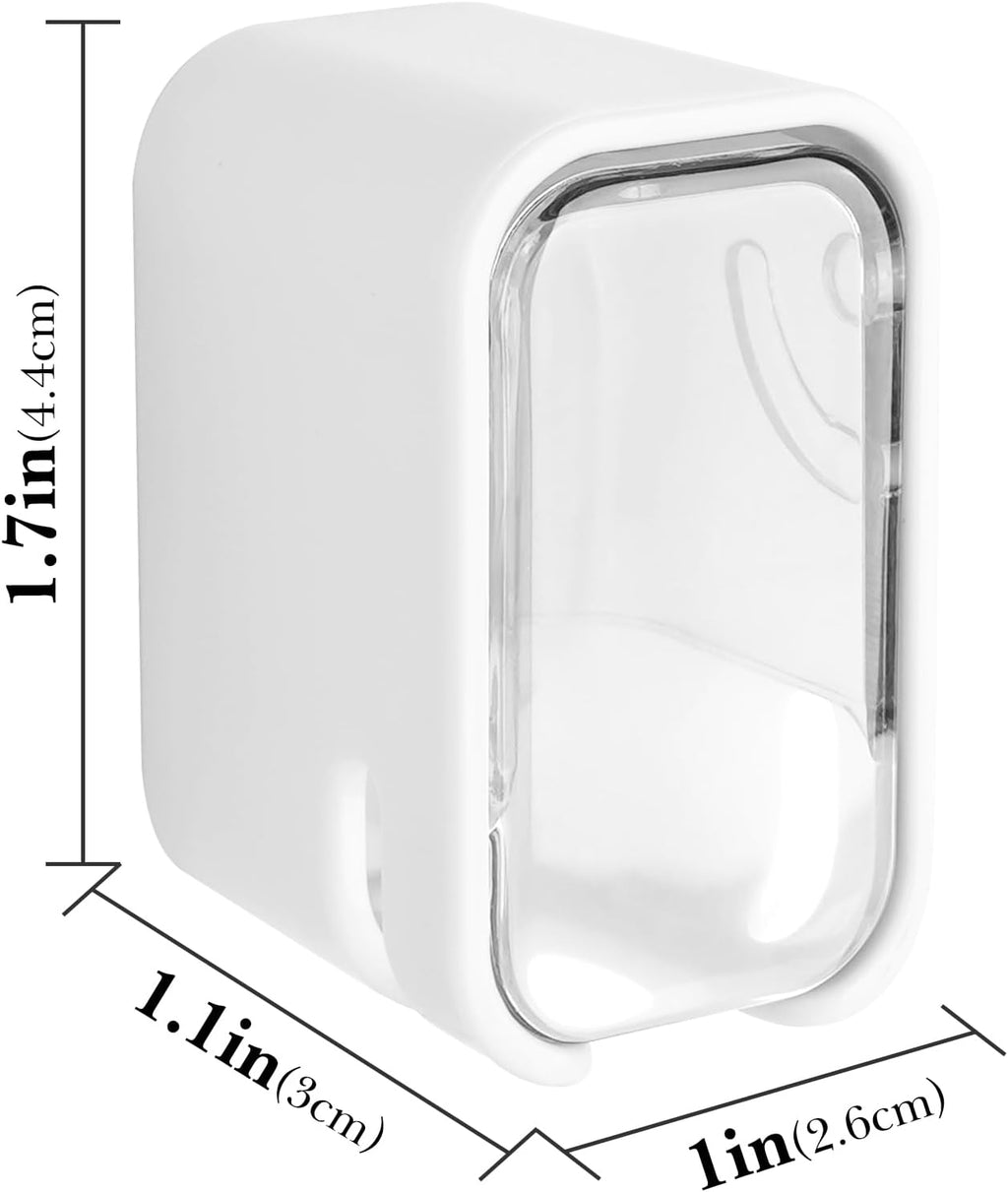 4 Pack Toothbrush Holders for Bathrooms Shower, Wall Mount Toothbrush Organizer with Cover, Self Adhesive Electric Toothbrush Storage, Quick Dry Toothbrush Hanger (Clear)