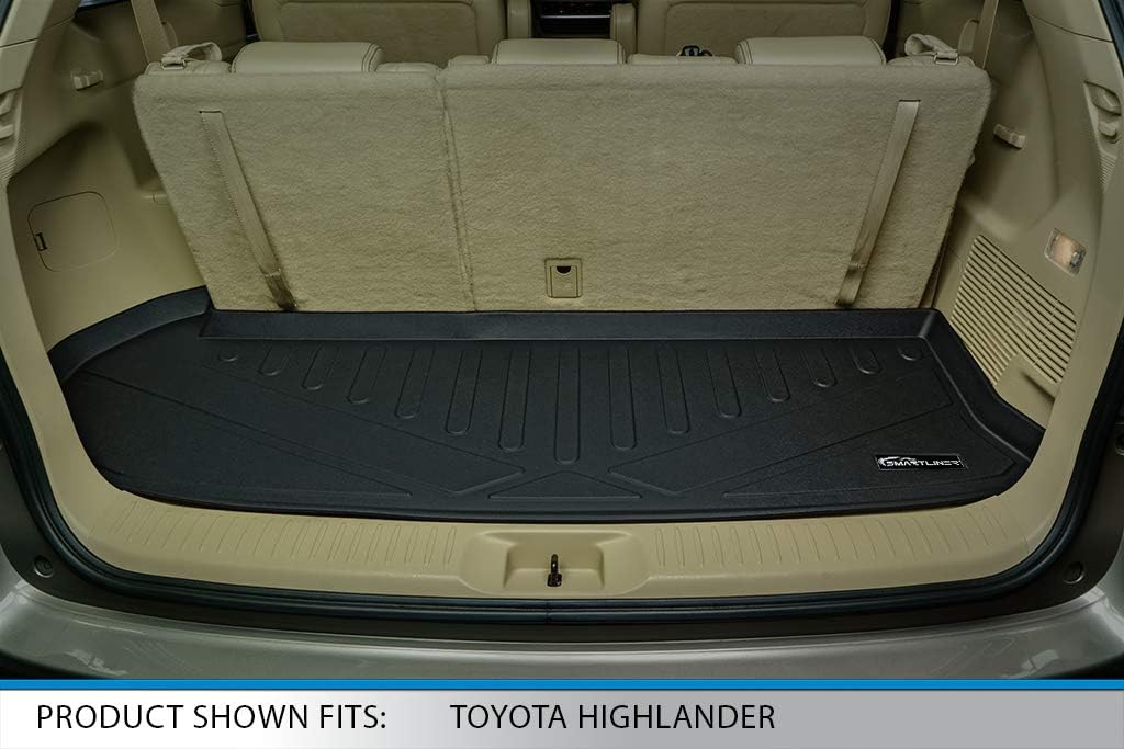 SMARTLINER All Weather Custom Fit Cargo Trunk Liner Floor Mat Behind 3rd Row Seat for 2014-2019 Toyota Highlander