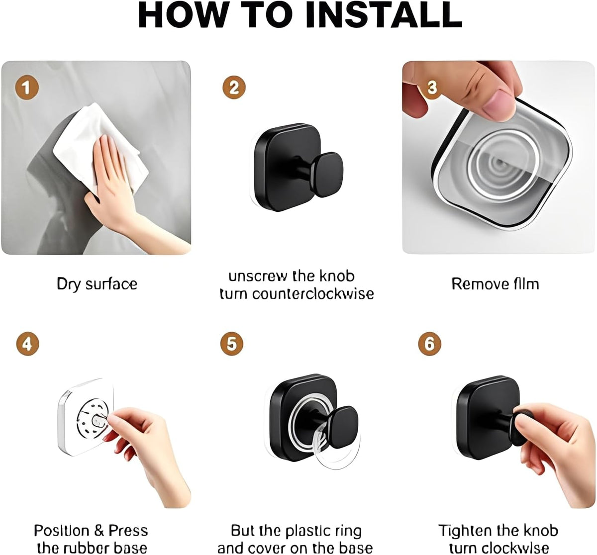 Suction Cup Hooks Steel for Bathroom, Heavy Duty, Waterproof, No Drill