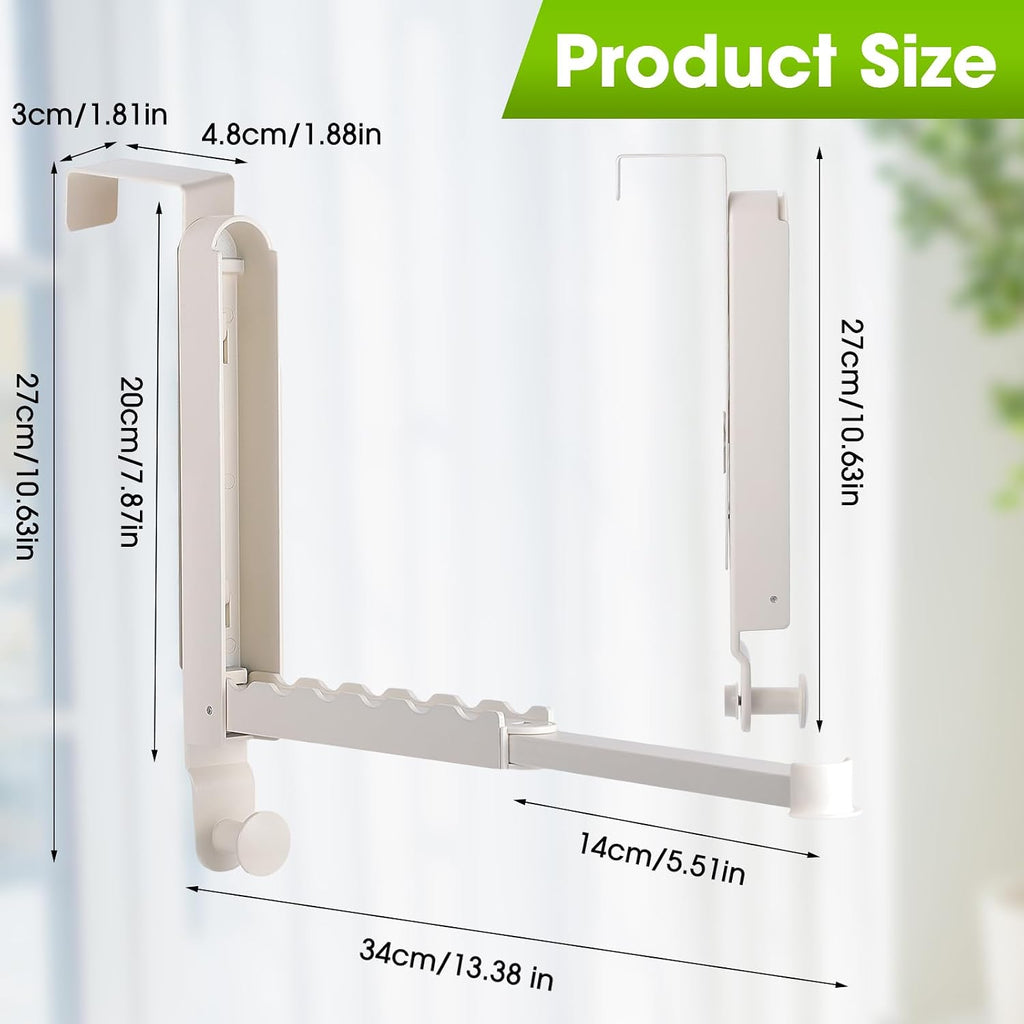 Over The Door Drying Rack, 2 Pack White Foldable Clothes Hanger Doors Hooks