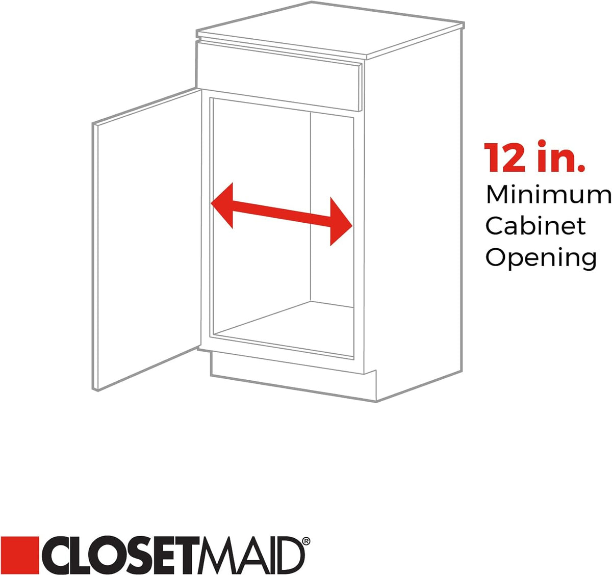 ClosetMaid Pull Out Cabinet Organizer, Heavy Duty, Slide Out Pantry Shelves Drawers for Kitchen, Bathroom, 5.25" H x 11.13" W x 20" D, White