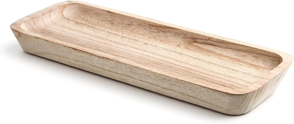 16" Decorative Bowls for Home Decor, Long Wooden Dough Bowl for Home Decors, Decorative Wood Dough Bowls, Rustic Farmhouse Decoratives Bowl Long Narrow Wooden Tray for Dining Table Decors Centerpiece