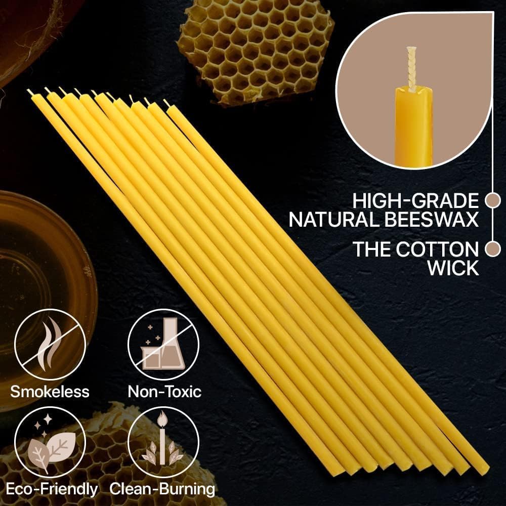 Beeswax Pure with Natural Honey Scent and Cotton Wicks of 7 inches 105-pack deep Yellow Beeswax