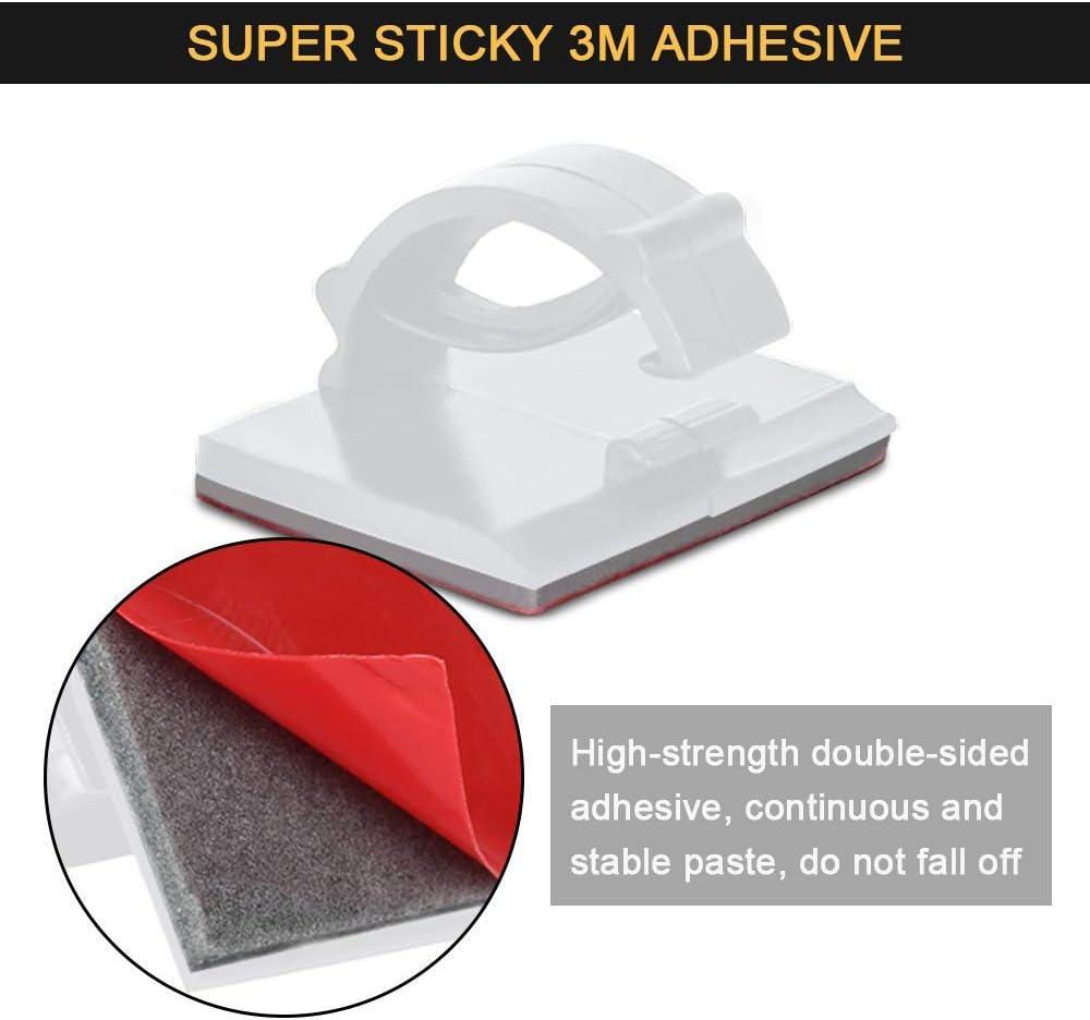 Cable Clips Self with 3M Adhesive Cord Organizer Hooks for Office Home Car