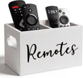 Wooden Remote Control Holder, White, 2 Slots
