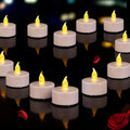 Battery Operated Flameless Tea Lights : 24PACK LED Electric Candles Lamp Realistic and Bright Flickering Holiday Gift Long Lasting for Birthday Wedding Party Celebrations Decoration Warm Yellow