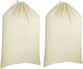 Urban Villa Laundry Bags 2-Pack 28”x36" Extra-Large Cotton Canvas Heavy Duty Washable Durable Travel Laundry Sacks with Drawstring Closure Reusable Hamper Liners for Dirty Clothes Delicates & Lingerie