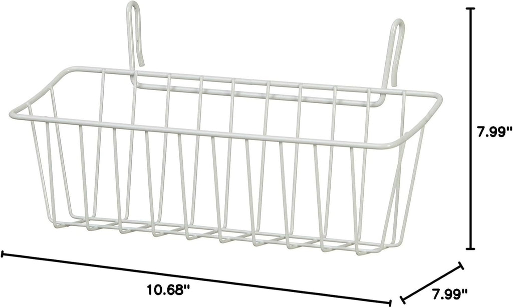 ClosetMaid Wire Hanging Shelf Basket for Storage, Organization in Closet or Pantry, No Assembly or Installation, Durable, 10.68" D x 18.39" W x 7.99" H, White & 3937 Packet Pal, White