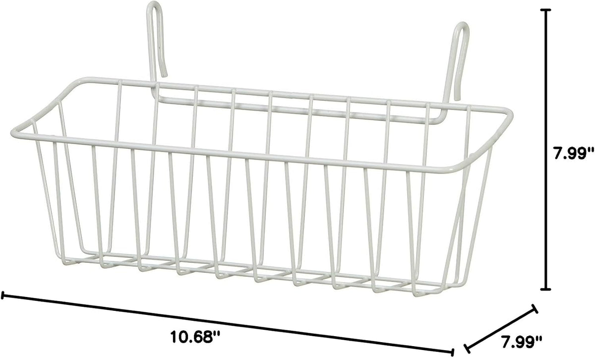 ClosetMaid Wire Hanging Shelf Basket for Storage, Organization in Closet or Pantry, No Assembly or Installation, Durable, 10.68" D x 18.39" W x 7.99" H, White & 3937 Packet Pal, White