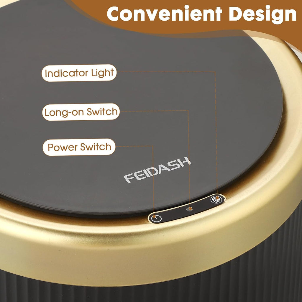 Motion Sensor Trash Can with Lid,Touchless Sensor Bathroom Trashcan
