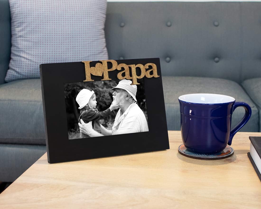 Isaac Jacobs 4x6 Black Wood Sentiments I Love Papa Photo Frame