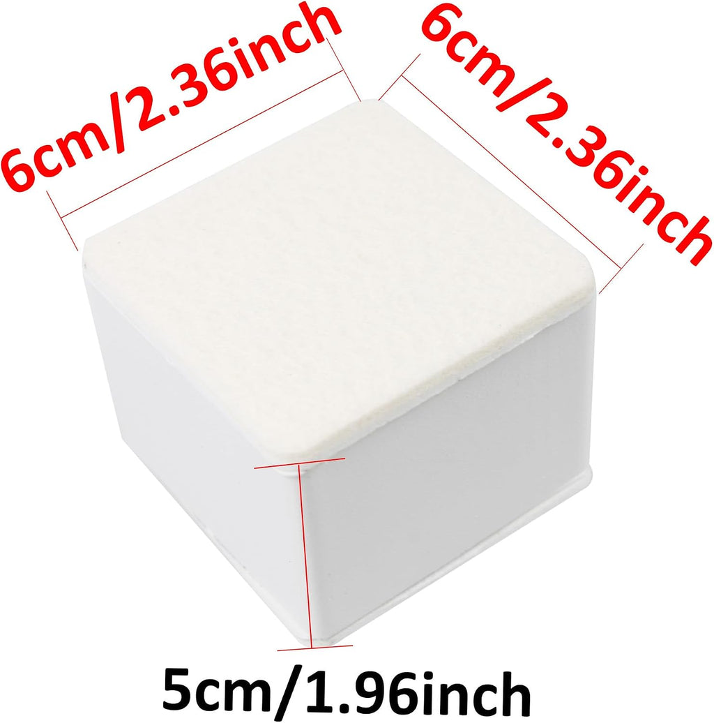 4PCS 2Inch Self-Adhesive Square Furniture Riser, White Carbon Steel Bed Table Sofa Lift Riser, Heavy Duty Couch Cabinet Riser, Adds 2Inch Height with Felt Pad