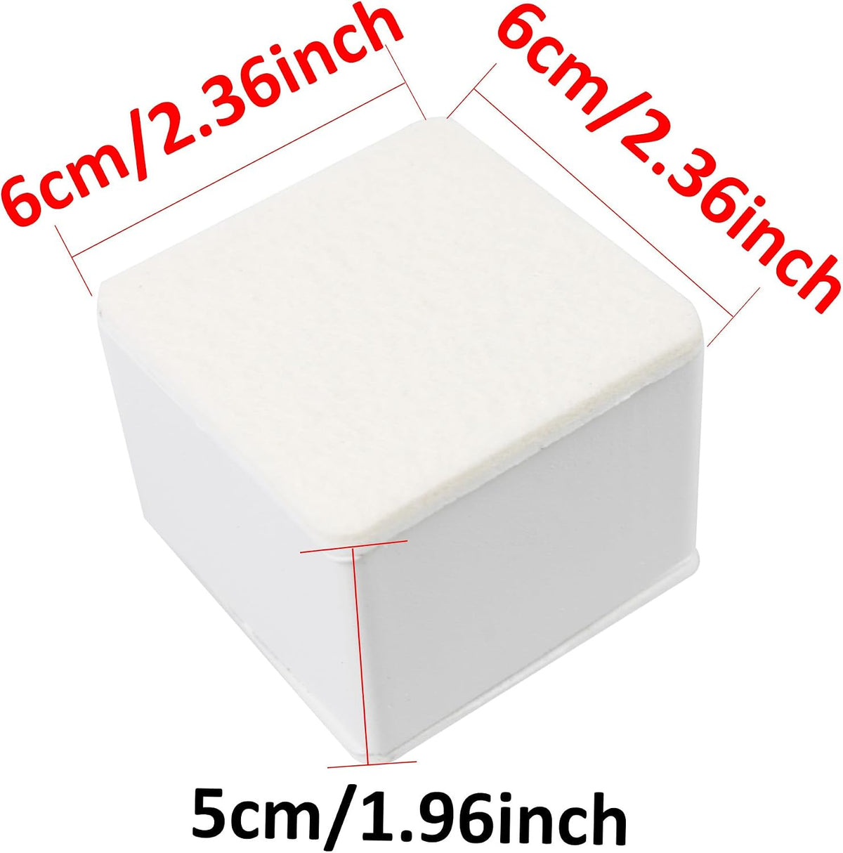 4PCS 2Inch Self-Adhesive Square Furniture Riser, White Carbon Steel Bed Table Sofa Lift Riser, Heavy Duty Couch Cabinet Riser, Adds 2Inch Height with Felt Pad