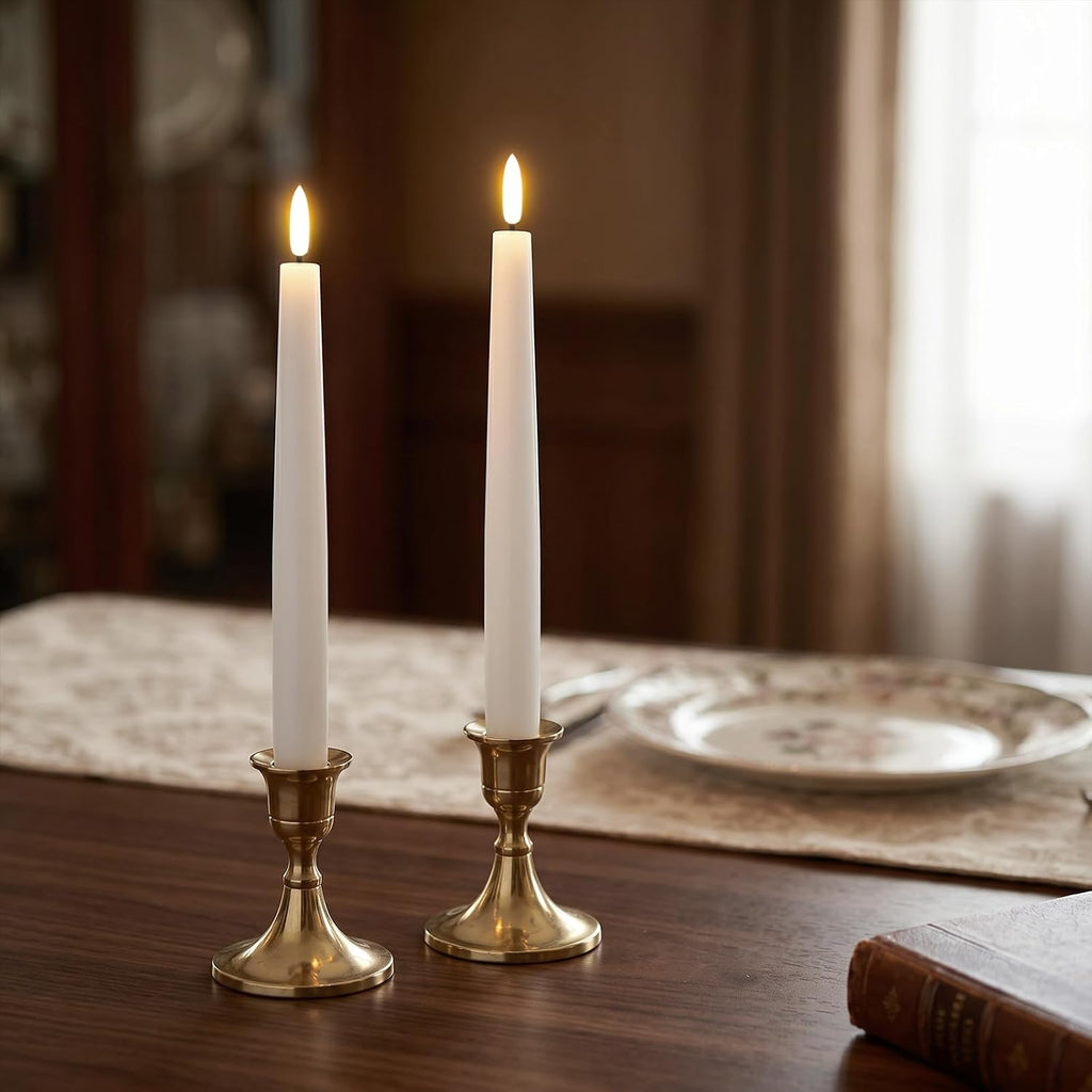 GenSwin Rechargeable Flameless LED Taper Candles Battery Operated Remote