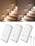 Motion Sensor Night Lights, 1800mAh Sync LED Stair Lights Indoor,3 Packs