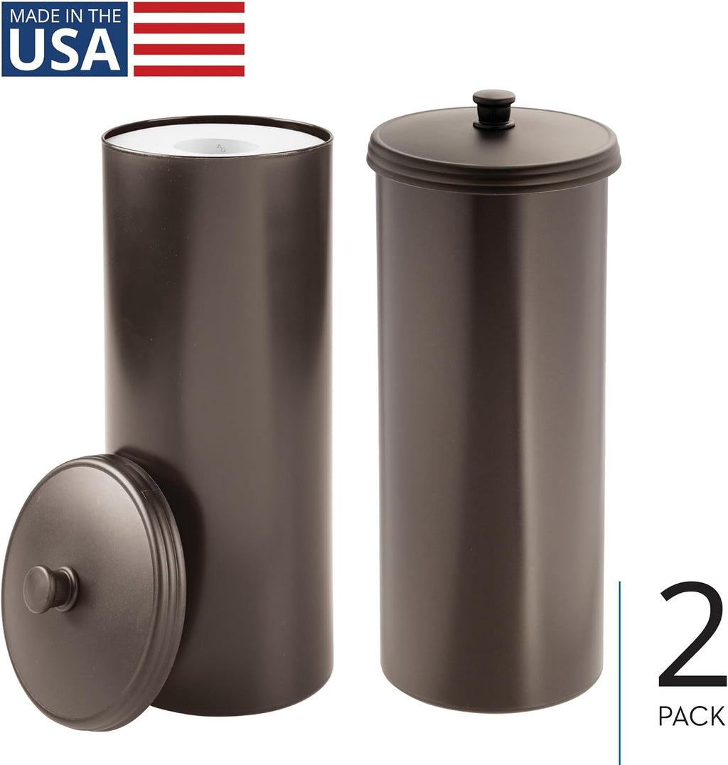 iDesign Freestanding Bathroom Toilet Paper Storage Holder, 2-Pack, Bronze