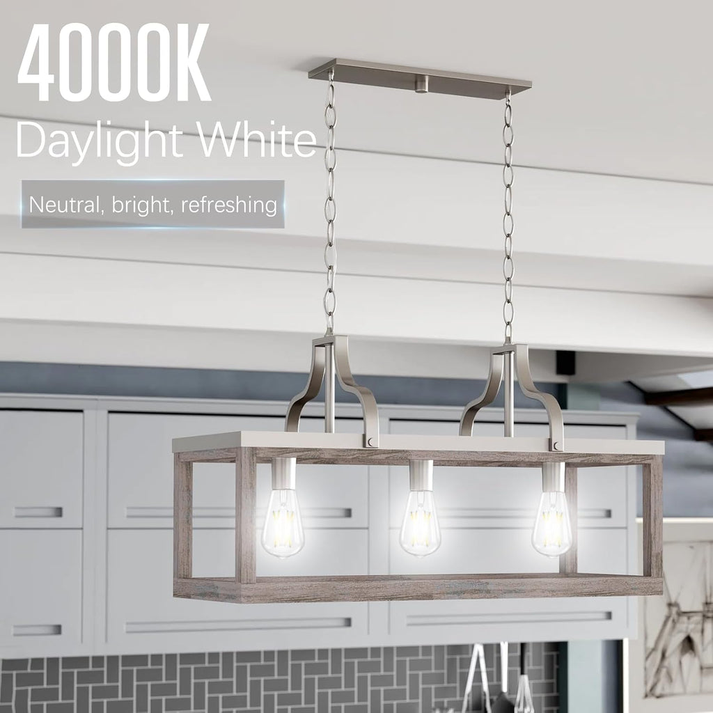 LED Edison Bulbs Dimmable, E26 Bulb 60 watt Equivalent, Cool White 4000K