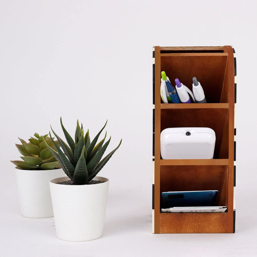 Handicrafts Home Decorative Multi Functional Incline Desk Organizer Modern Storage Stunning Gift 8x3.5x3.5 inch