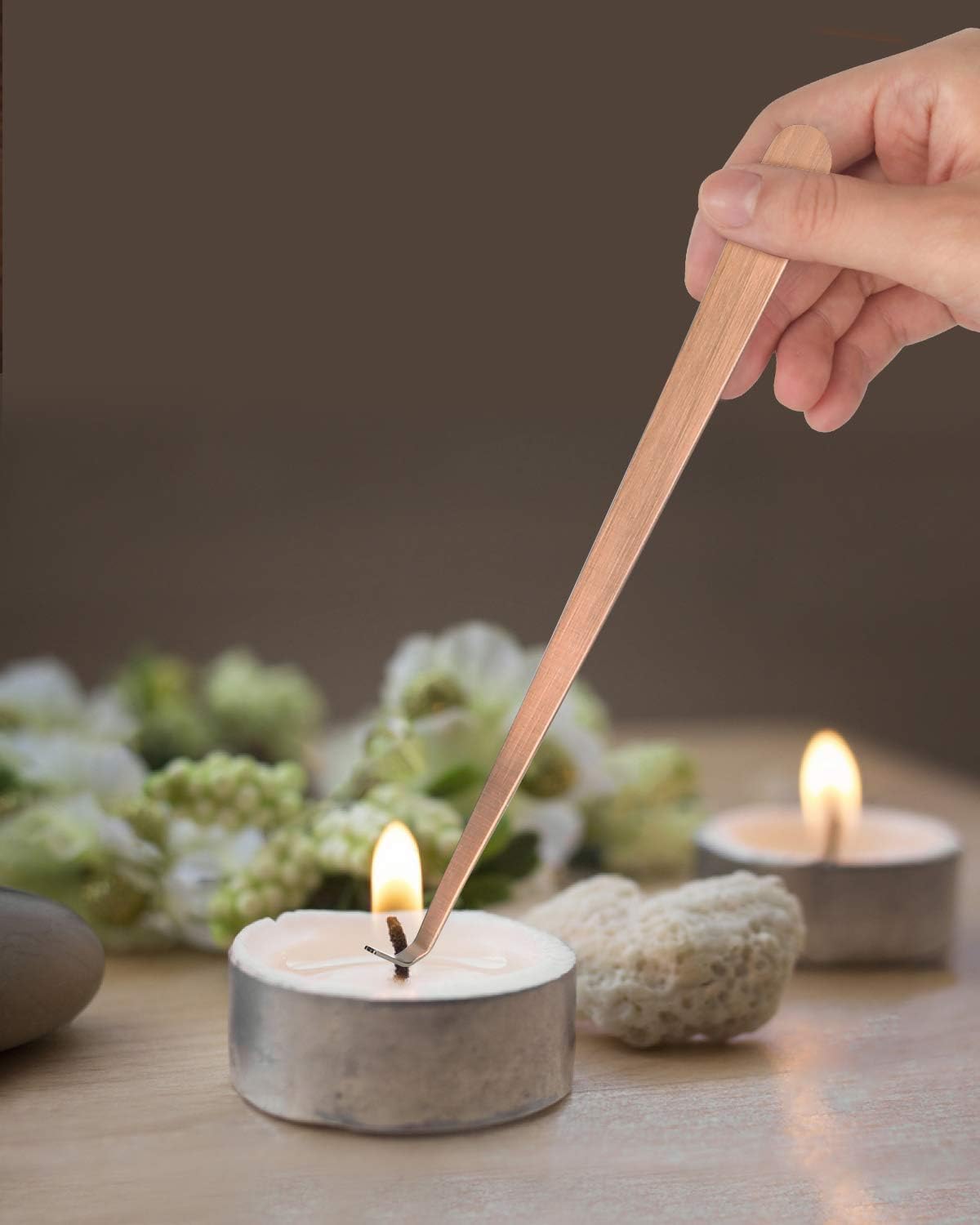 RONXS 3 in 1 Candle Wick Trimmer Set, Snuffer, Dipper, Cutter, Copper