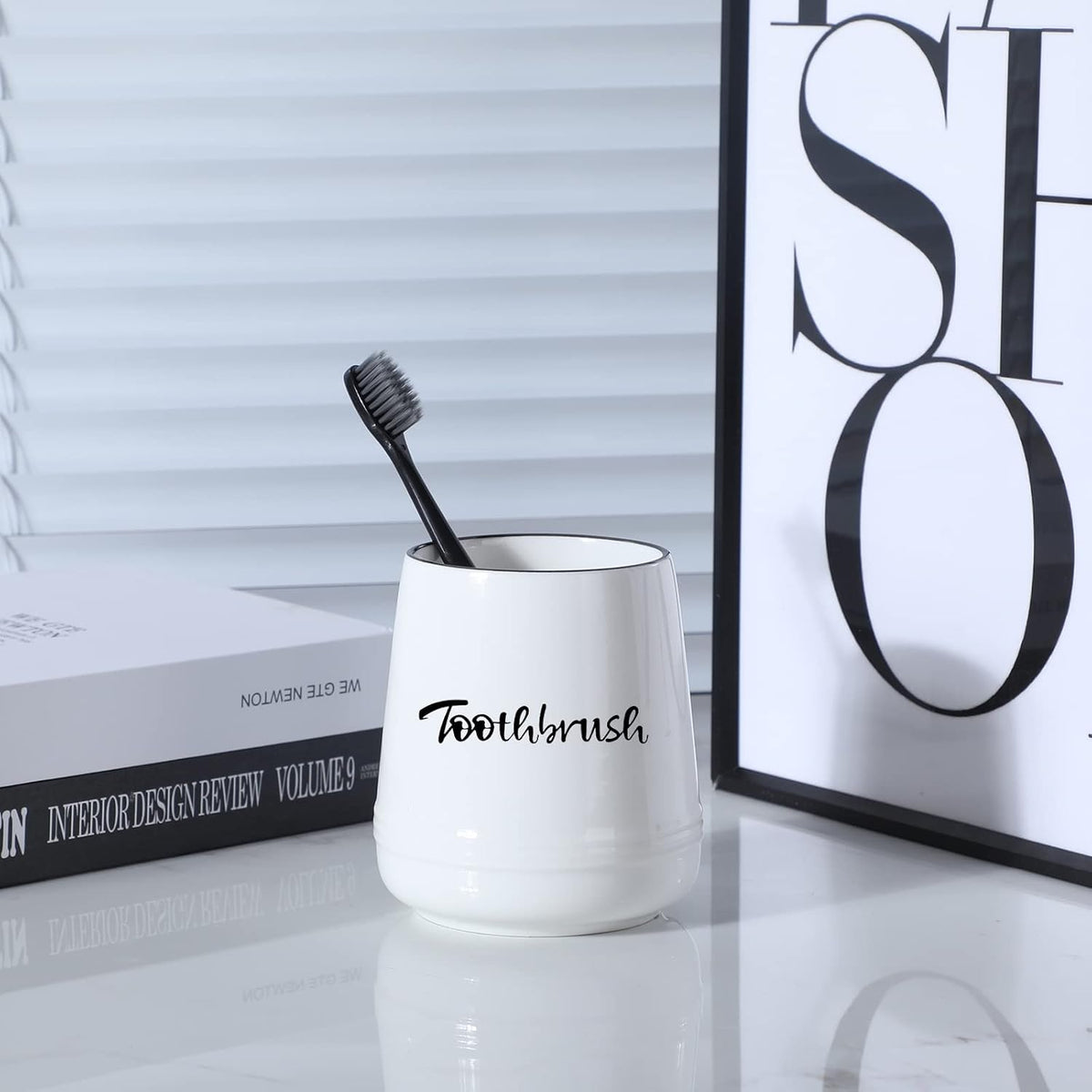 Ceramic Toothbrush, Brushing Holder Easy to Clean (White)