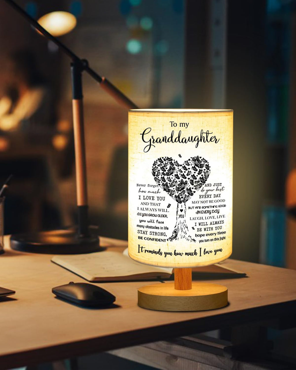 Granddaughter Gifts from Grandma, to Granddaughter Fabric Table Lamp