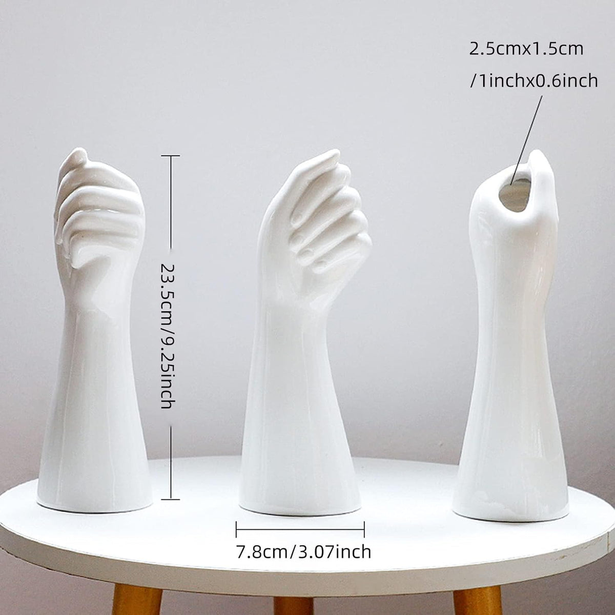 Modern Hand Shaped Decorative Vase,9.25''H Ceramic Body Vase, Art Small Flower Vase for Coffee Table Decor,Vases for Flowers,Shelf Living Room Home Farmhouse Table Decor