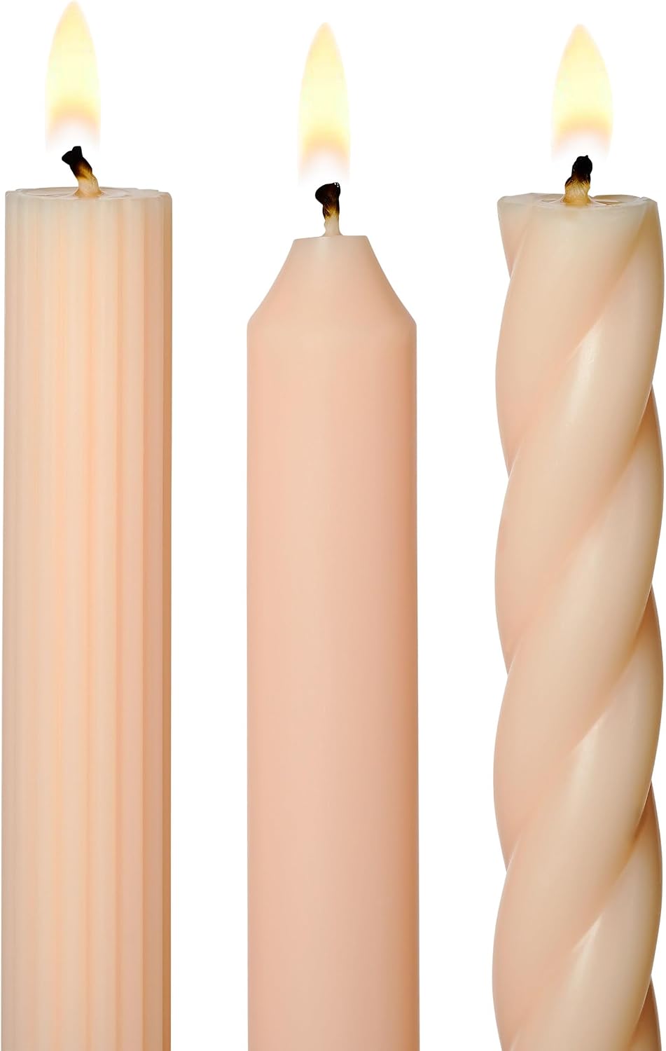 ILLUME Beautifully Done Unscented Assorted Candle Tapers 18-Pack, Blush Pink