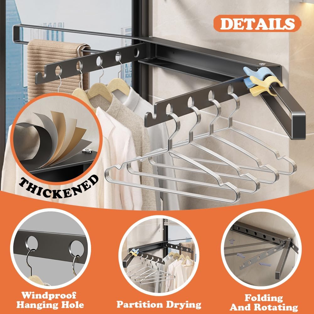 Step Up Laundry Drying Rack Wall Mount, Clothes Drying Rack