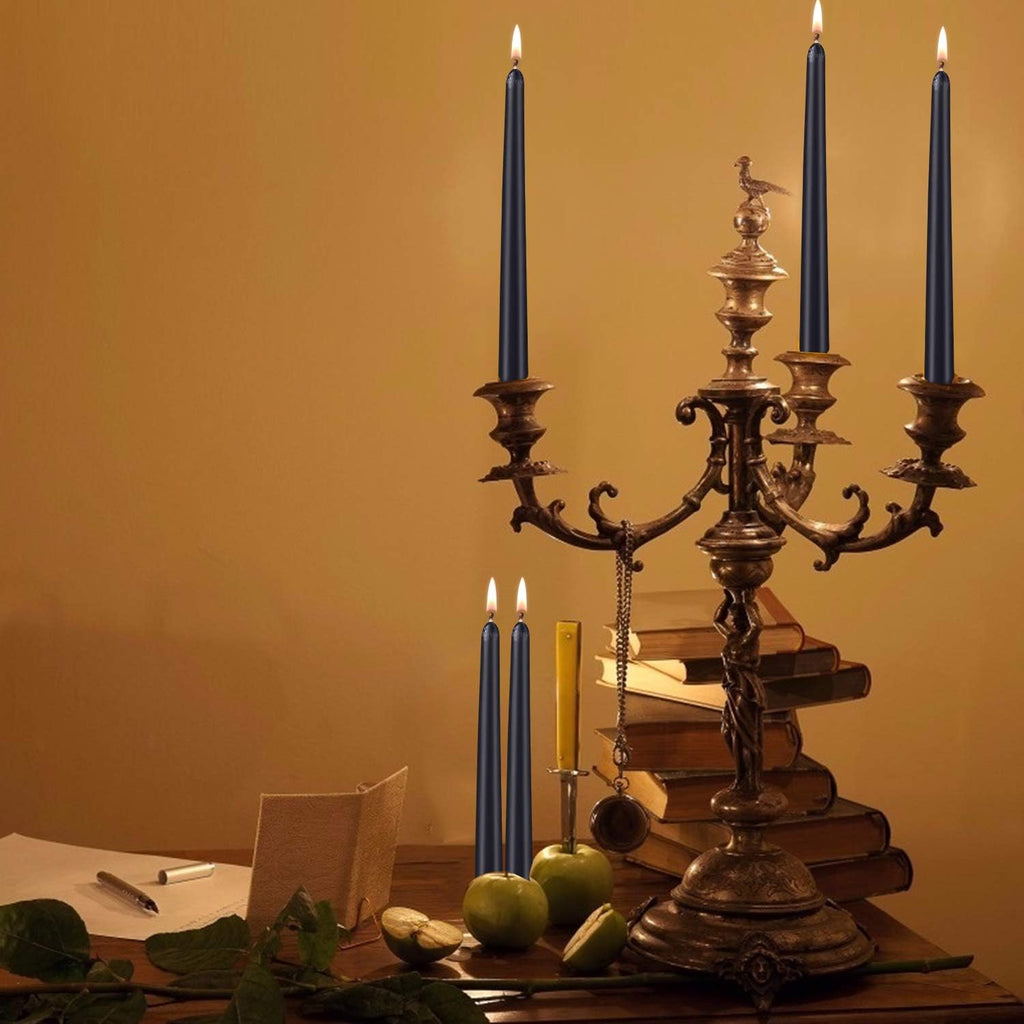 Black Taper Candles, 50 Pack, 0.8"W x 10"H