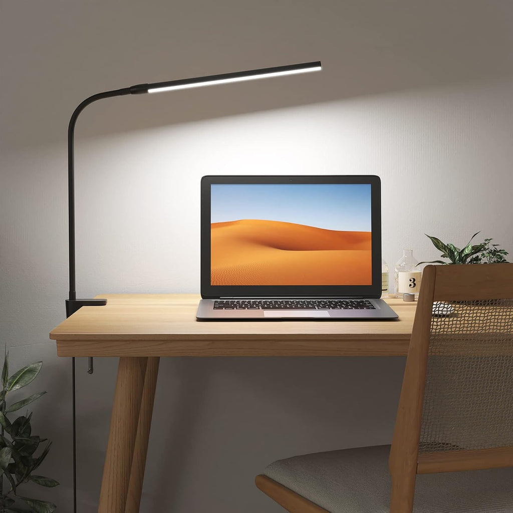 Lepro Clip on Desk Lamp, LED Reading Light with Clamp, 460LM 5W, Black