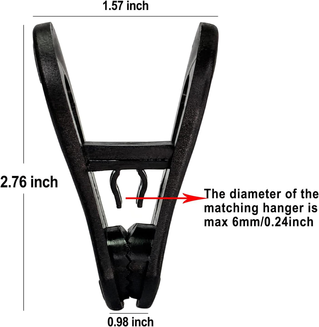 TOFIIGREM Black Hanger Clips 30 PCS, Plastic Hangers Clips Perfect for Plastic Velvet Hangers, Multi-Purpose Clothes Pins Finger Clip for Skirt Pants Hanger