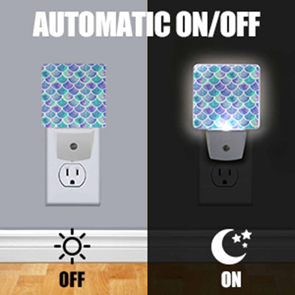 Naanle Set of 2 Custom Personalized Night Light Auto Sensor Led Customize Logo Image Dusk to Dawn Night Light Plug in Indoor Nightlight for Bedroom Bathroom Kitchen Hallway Stairs