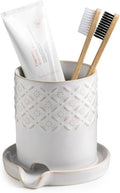 Zoeeker Toothbrush Holders for Bathrooms, Ceramic Toothbrush Holder Set