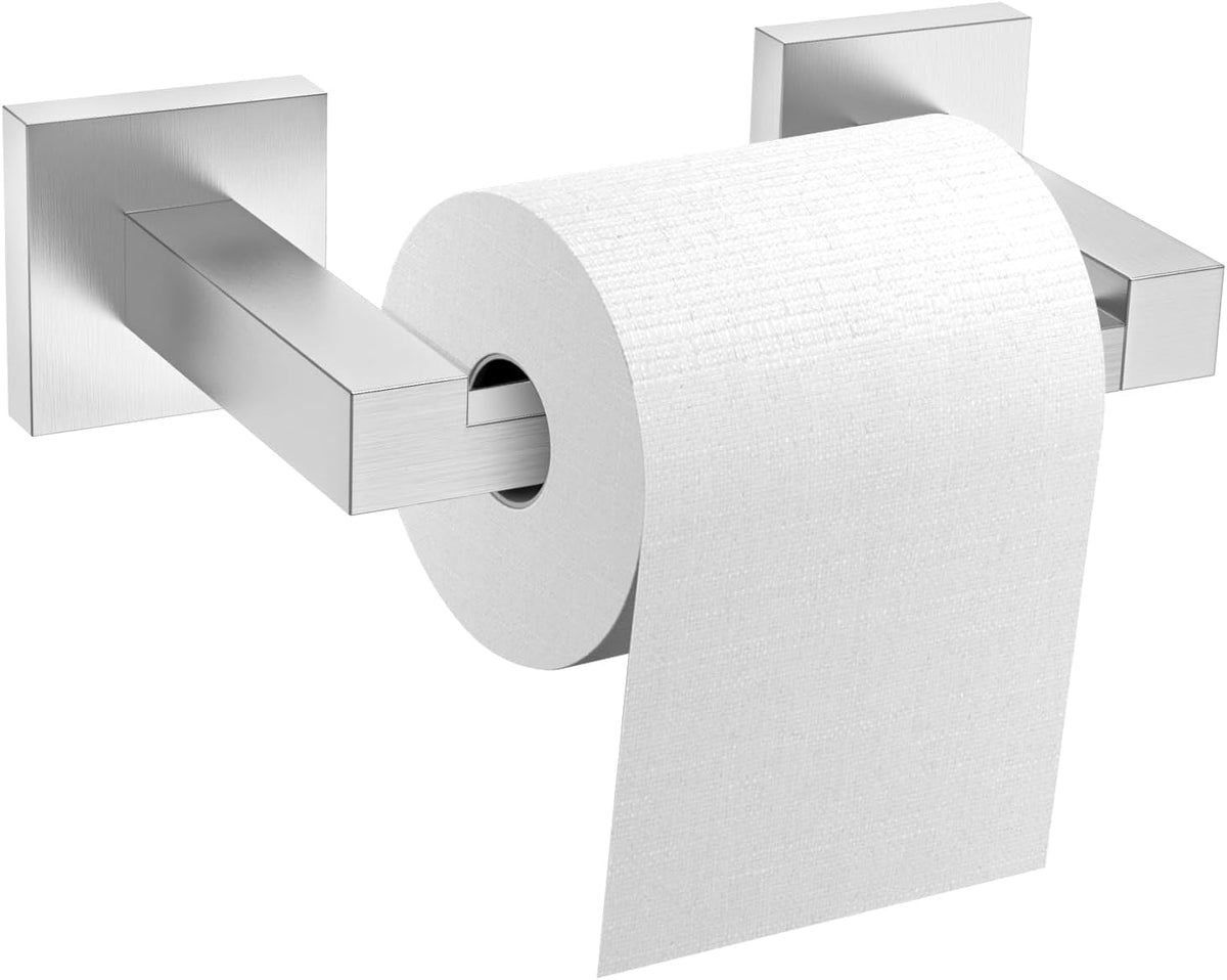 Toilet Paper Holder Wall Mount, Brushed Nickel Paper Towel Holder Double Base Large Stainless Steel Bathroom Toilet Tissue Roll Holder, Commercial Toilet Paper Dispenser