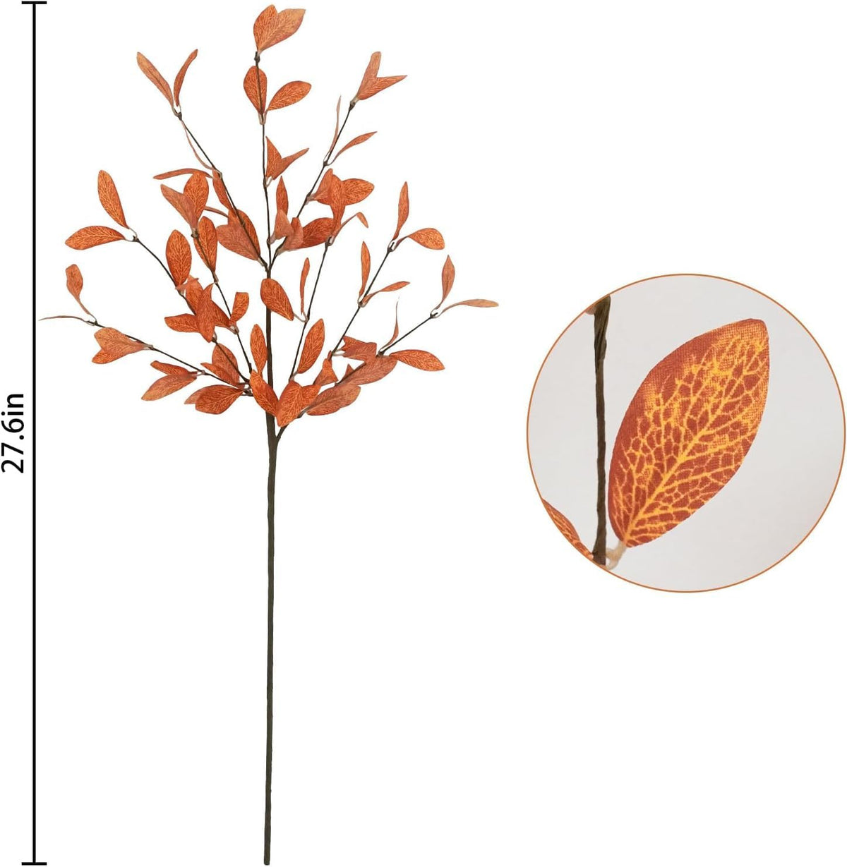 Uieke 18 Pcs Artificial Fall Eucalyptus Stems with Fall Leaves, Orange
