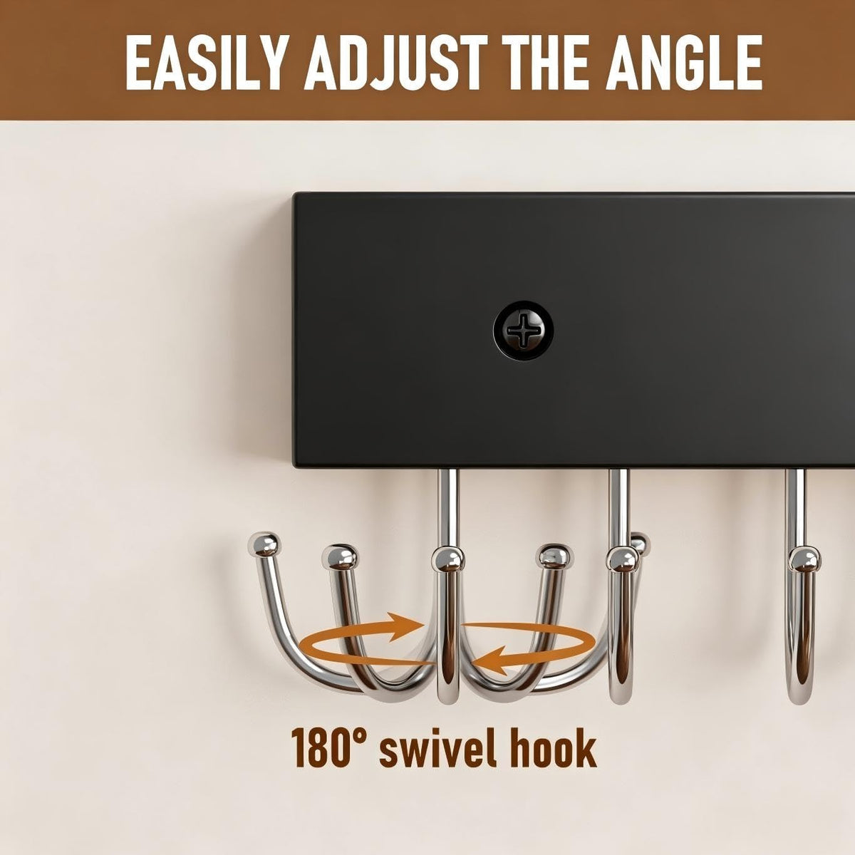 4Pack Necklace Wall Holder Wooden Mount Bulk with 56 Hooks Black