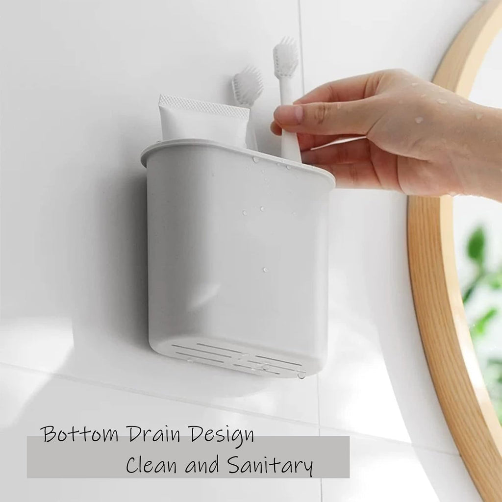 2 Packs Toothbrush Holders Wall Mounted, Self Adhesive Tooth Brush Holder for Bathroom Electric Toothbrush Toothpaste Razor Holder Bathroom Accessories(Clear)