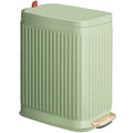 Slim Trash Can for Bathroom with Air Freshener Soft Close Lid, 6 Liter/ 1.6 Gallon Stainless Steel Garbage Can with Removable Inner Bucket,Step Pedal, Small Wastebasket for Bedroom, Kitchen (GREEN)