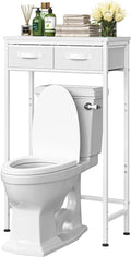 Simple Trending 2-Tier Over The Toilet Storage with 2 Fabric Drawers