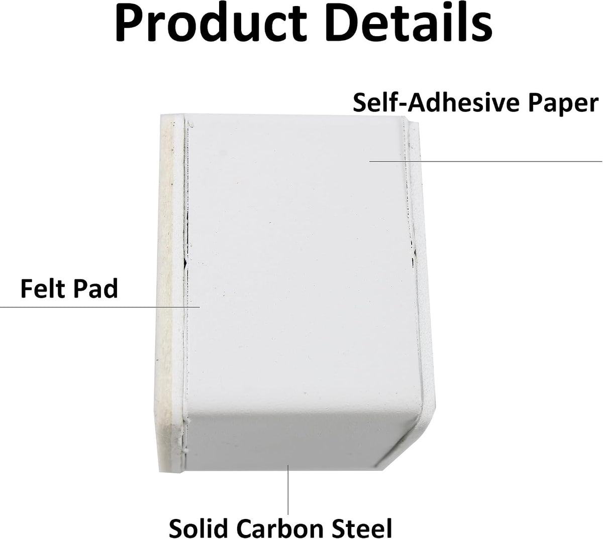 4PCS 2Inch Self-Adhesive Square Furniture Riser, White Carbon Steel Bed Table Sofa Lift Riser, Heavy Duty Couch Cabinet Riser, Adds 2Inch Height with Felt Pad