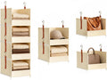 DIMJ Hanging Closet Organizer - 4-Tier Modular Hanging Shelves with Zippers Hooks, Collapsible Baskets for RV, Dorm, Small Spaces, Fabric Storage Bins for Clothes, Handbags