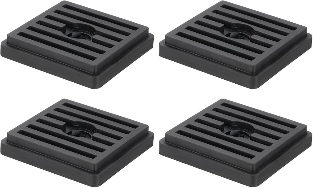 uxcell 4Pcs Bed Risers, Square Heavy Duty Stackable Lift Block to 0.5 Inch Plastic Furniture Risers for Desk, Chair, Table, Sofa Leg, Washing Machine, Refrigerator, Black