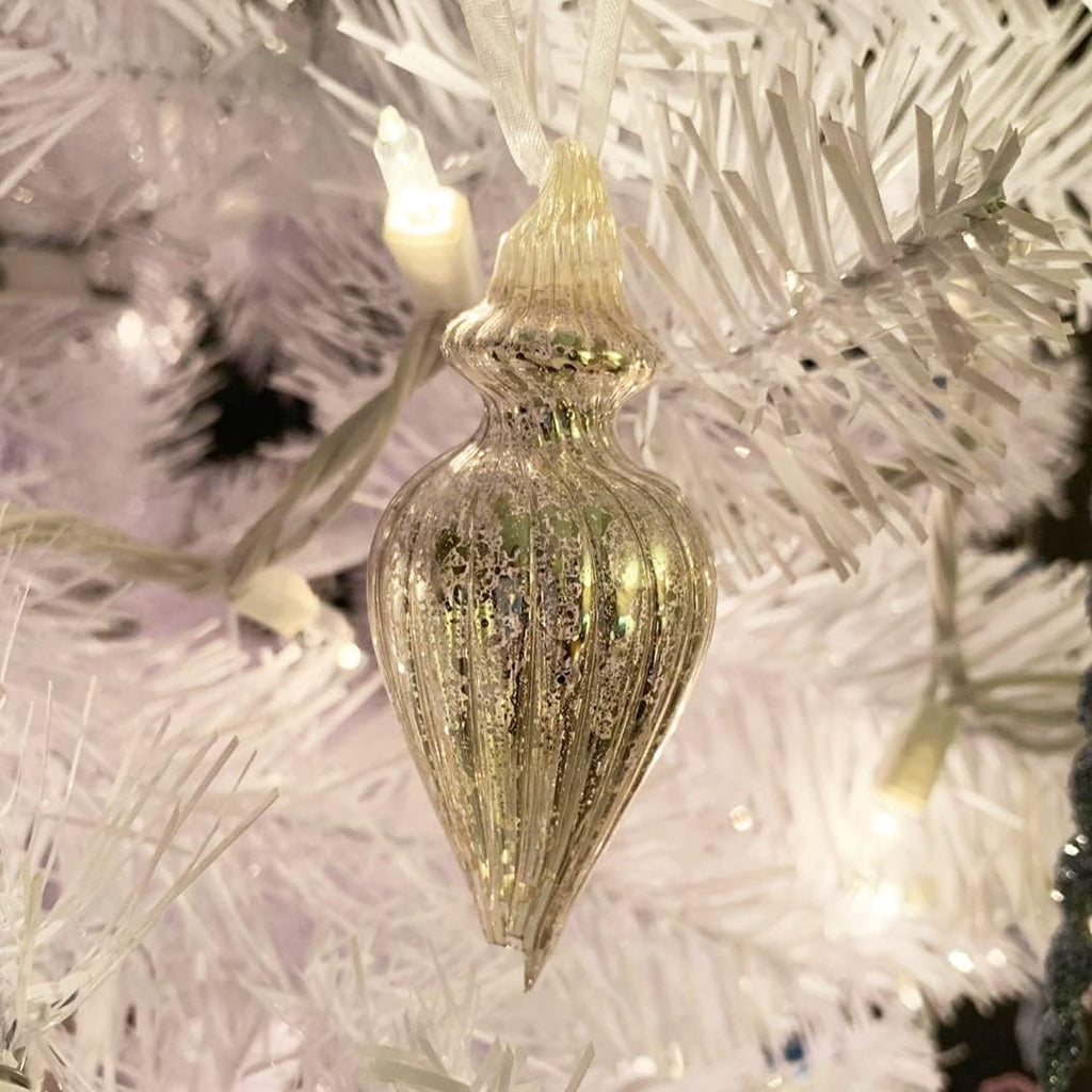Christmas Ball Ornaments Mercury Glass Drop Ornaments Holiday Trees Wreaths & Garland Decor Silver Color Size: 1.57''-5.39''(17 Pieces)
