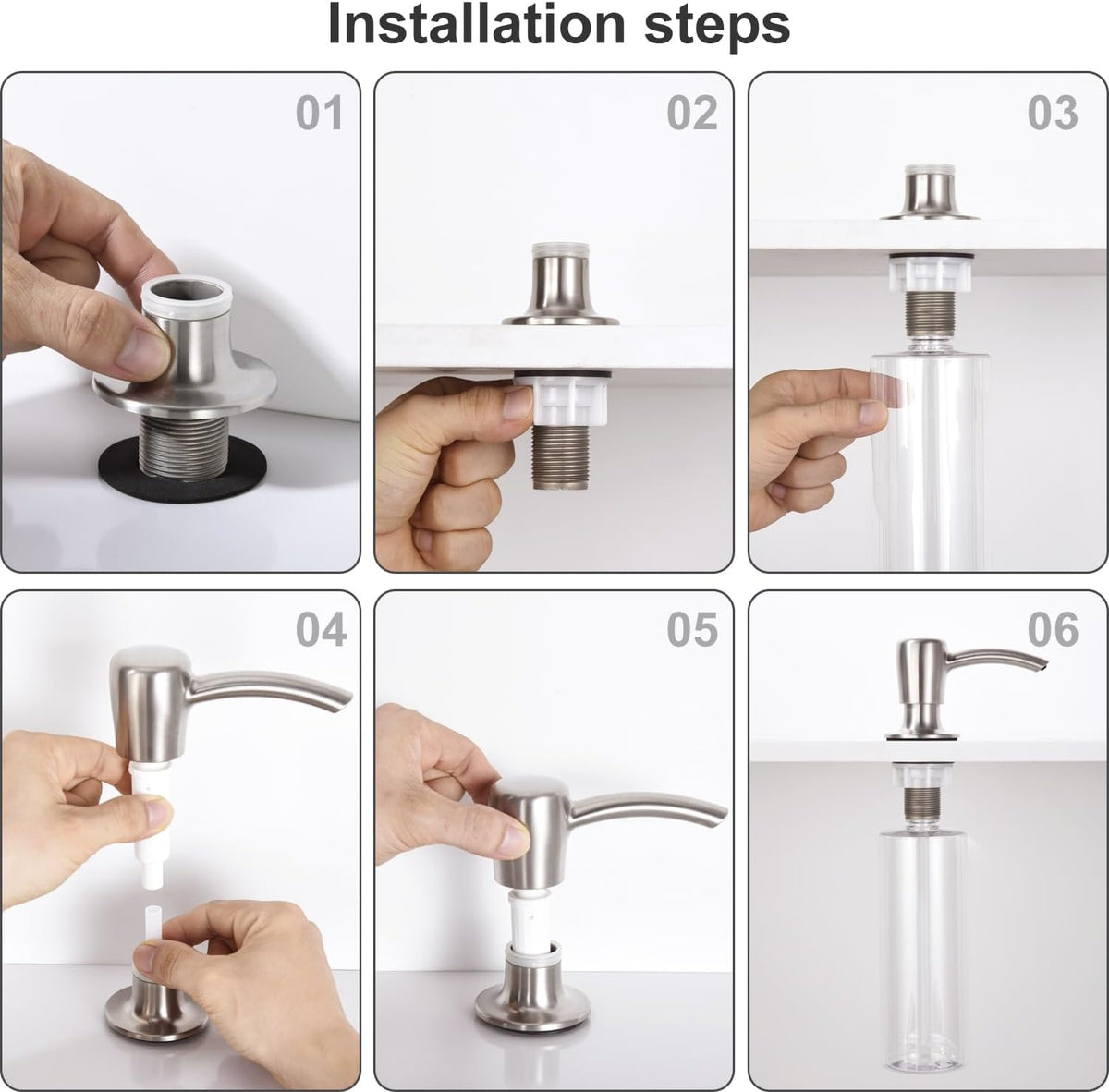 GAGALIFE Kitchen Sink Soap Dispenser with 17 OZ Large Bottle - G087BN