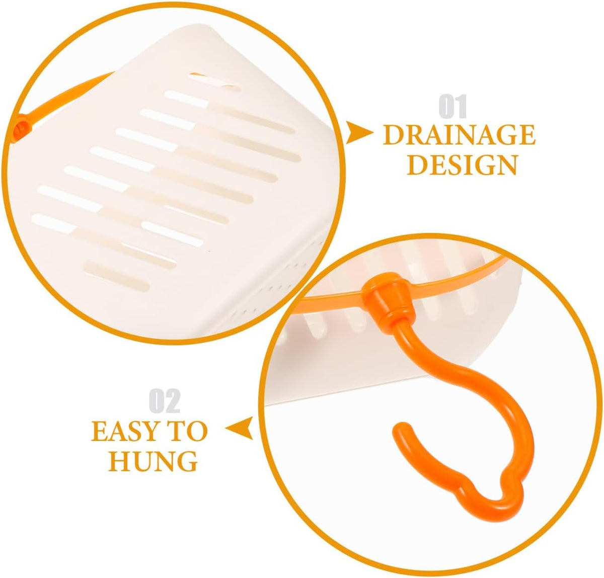 Angoily Small Shower Caddy, Plastic Hanging Basket for Shower with Hook