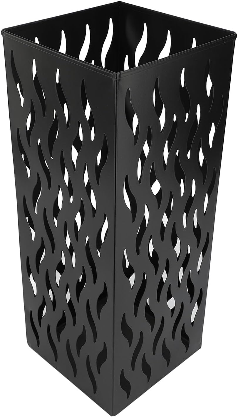 Metal Umbrella Holder, Square Umbrella Stand Rack for Entryway, 6.3" x 6.3" x 16.5" (Black)