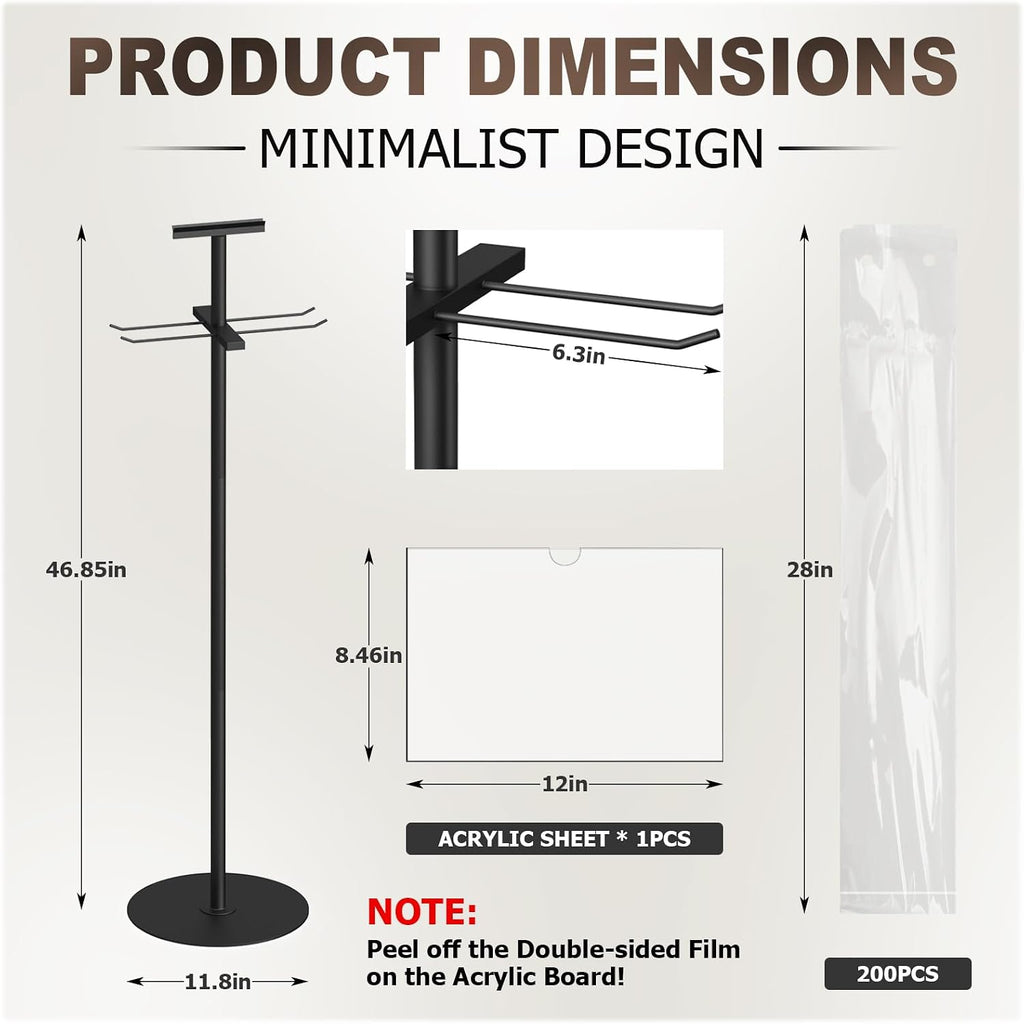 Umbrella Bag Stand with Sign Frame - with 200 Wet Umbrella Bags Disposable