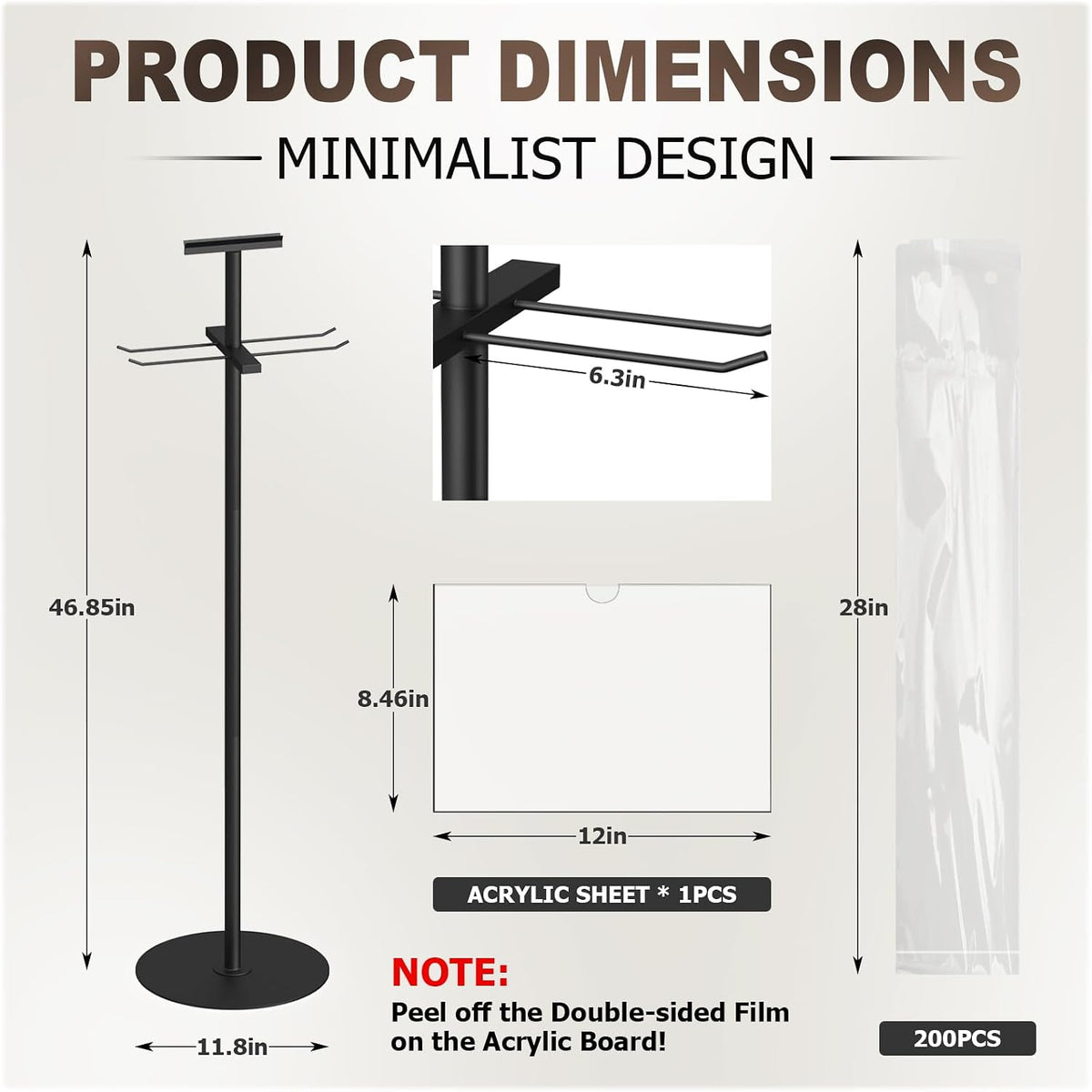 Umbrella Bag Stand with Sign Frame - with 200 Wet Umbrella Bags Disposable